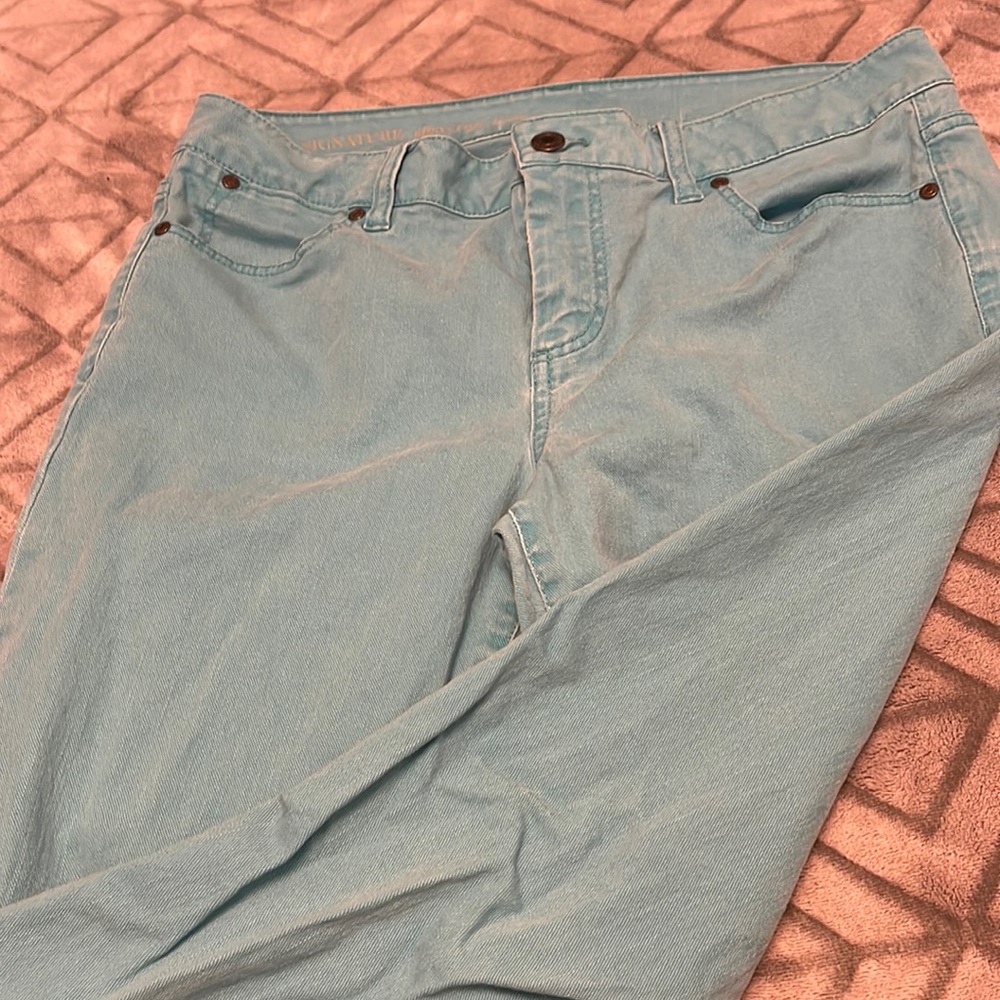 Blue skinny jeans